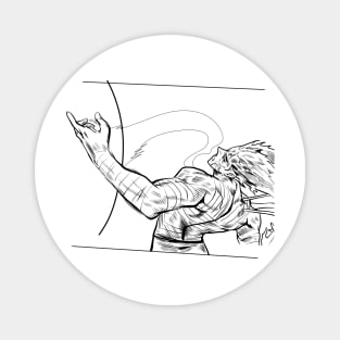 Dope muscle man manga silihouette illustration Magnet